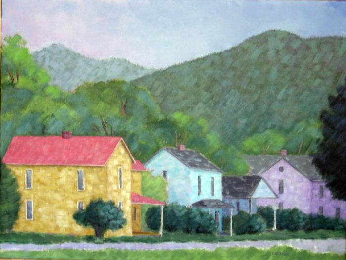 Houses and Hillls.40X30.JPG